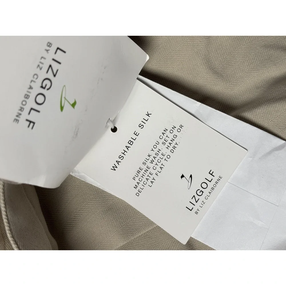 Lizgolf‎ By Liz Claiborne Shorts Womens 6 Beige Silk Golf Bermuda Pleated Twill
